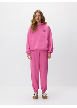 Reserved - Spodnie dresowe z bawełną - różowy ze sklepu Reserved w kategorii Spodnie damskie - zdjęcie 188377298