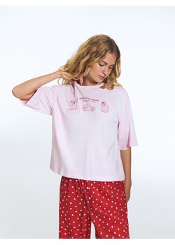 Reserved - Dwuczęściowa piżama z bawełny - czerwony ze sklepu Reserved w kategorii Piżamy damskie - zdjęcie 188377309