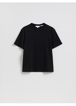 Reserved - T-shirt regular z merceryzowanej bawełny - czarny ze sklepu Reserved w kategorii T-shirty męskie - zdjęcie 188377476