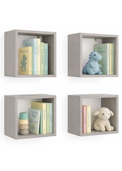 Komplet szarych kwadratowych półek dziecięcych A9-B33 ze sklepu Edinos.pl w kategorii Regały dziecięce - zdjęcie 188378406