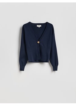 Reserved - Kardigan z ozdobnym zapięciem - granatowy ze sklepu Reserved w kategorii Swetry damskie - zdjęcie 188379445