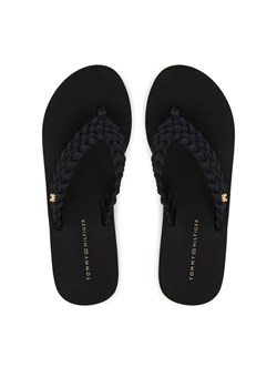 Japonki Tommy Hilfiger Th Wedge Braided Summer Sandal FW0FW09198 Czarny ze sklepu eobuwie.pl w kategorii Klapki damskie - zdjęcie 188379666