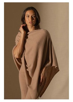 Perfect Cashmere Kaszmirowe ponczo "Tamara" w kolorze jasnobrązowym ze sklepu Limango Polska w kategorii Swetry damskie - zdjęcie 188380309