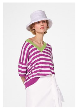 Rodier Koszulka w kolorze biało-fioletowym ze sklepu Limango Polska w kategorii Bluzki damskie - zdjęcie 188380387
