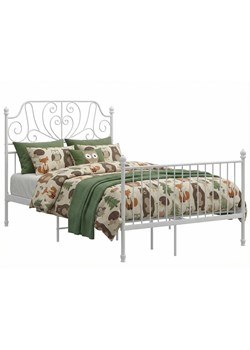 Białe industrialne łóżko metalowe 120x200 cm N0-B92 ze sklepu Edinos.pl w kategorii Łóżka i materace - zdjęcie 188385437