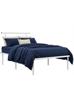 Metalowe łóżko pojedyncze w kolorze białym 90x200 cm S4-H36 ze sklepu Edinos.pl w kategorii Łóżka i materace - zdjęcie 188385448