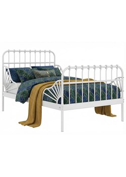 Białe metalowe łóżko rosnące z dzieckiem rozsuwane 80x130/200 cm K9-T61 ze sklepu Edinos.pl w kategorii Łóżka dziecięce - zdjęcie 188385449