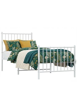 Białe pojedyncze łóżko metalowe 80x200 cm M9-Z32 ze sklepu Edinos.pl w kategorii Łóżka i materace - zdjęcie 188385456