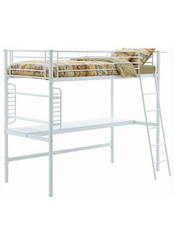 Białe łóżko pojedyncze z biurkiem i organizerem T5-M70 ze sklepu Edinos.pl w kategorii Łóżka i materace - zdjęcie 188385467