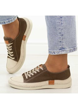 C.Beżowe nubuk vizon skórzane półbuty damskie T.Sokolski 8260 ze sklepu suzana.pl w kategorii Półbuty damskie - zdjęcie 188387419