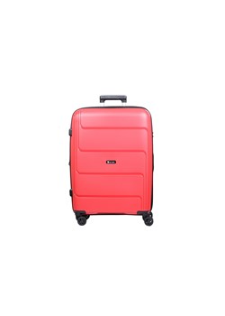 Czerwona średnia walizka z polipropylenu poszerzana Hard Class ze sklepu Słoń Torbalski w kategorii Walizki - zdjęcie 188387565