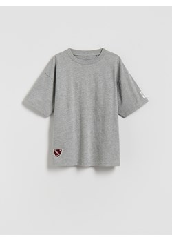 Reserved - Bawełniany t-shirt - jasnoszary ze sklepu Reserved w kategorii T-shirty chłopięce - zdjęcie 188387698