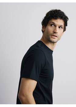 Reserved - Bawełniany t-shirt regular - czarny ze sklepu Reserved w kategorii T-shirty męskie - zdjęcie 188388346