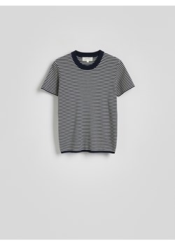 Reserved - Bawełniany t-shirt w paski - granatowy ze sklepu Reserved w kategorii T-shirty męskie - zdjęcie 188388456