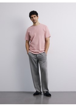 Reserved - T-shirt regular z bawełny - jasnofioletowy ze sklepu Reserved w kategorii T-shirty męskie - zdjęcie 188388469