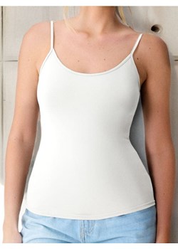 Sinsay - Jednolita koszulka na ramiączkach - kremowy ze sklepu Sinsay w kategorii Bluzki damskie - zdjęcie 188389415