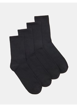 Sinsay - Prążkowane skarpetki 4 pack - czarny ze sklepu Sinsay w kategorii Skarpetki damskie - zdjęcie 188389487