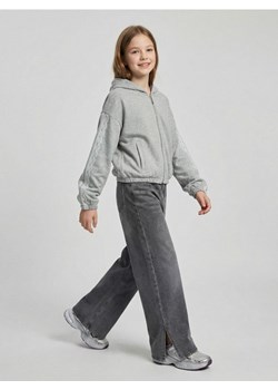 Sinsay - Jeansy wide leg z efektem sprania - szary ze sklepu Sinsay w kategorii Spodnie dziewczęce - zdjęcie 188389526