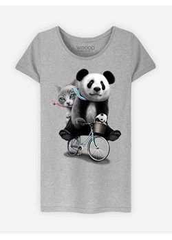 WOOOP Koszulka "Panda Bicycle" w kolorze szarym ze sklepu Limango Polska w kategorii Bluzki damskie - zdjęcie 188391618
