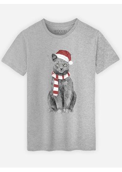 WOOOP Koszulka "Xmas Cat" w kolorze szarym ze sklepu Limango Polska w kategorii T-shirty męskie - zdjęcie 188391656