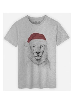 WOOOP Koszulka "Santa Lion" w kolorze szarym ze sklepu Limango Polska w kategorii T-shirty męskie - zdjęcie 188391669