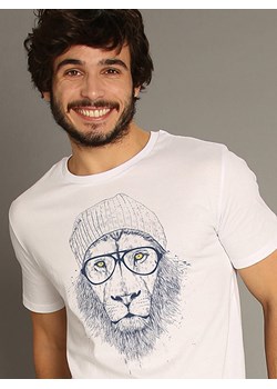 WOOOP Koszulka "Cool Lion" w kolorze białym ze sklepu Limango Polska w kategorii T-shirty męskie - zdjęcie 188391685