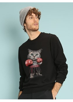 WOOOP Bluza "Boxing Cat" w kolorze czarnym ze sklepu Limango Polska w kategorii Bluzy męskie - zdjęcie 188391716