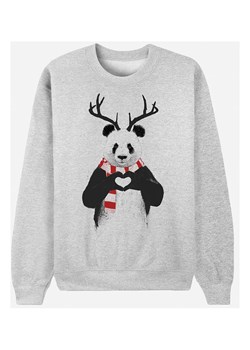 WOOOP Bluza "Xmas Panda" w kolorze szarym ze sklepu Limango Polska w kategorii Bluzy damskie - zdjęcie 188391718