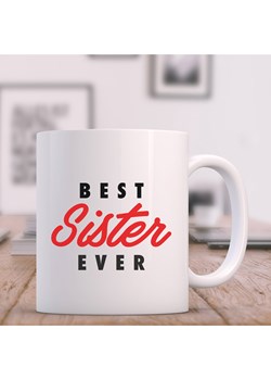WOOOP Kubek "Best Sister Ever" w kolorze biało-czerwonym - 330 ml ze sklepu Limango Polska w kategorii Naczynia - zdjęcie 188391735