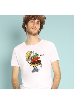 WOOOP Koszulka "Burger greeting" w kolorze białym ze sklepu Limango Polska w kategorii T-shirty męskie - zdjęcie 188391815