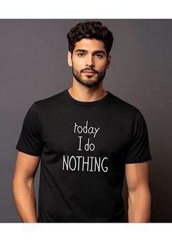 WOOOP Koszulka "Today I do nothing" w kolorze czarnym ze sklepu Limango Polska w kategorii T-shirty męskie - zdjęcie 188391858