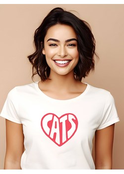 WOOOP Koszulka "Heart Cats" w kolorze białym ze sklepu Limango Polska w kategorii Bluzki damskie - zdjęcie 188391926