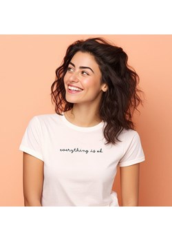 WOOOP Koszulka "Everything is okay" w kolorze białym ze sklepu Limango Polska w kategorii Bluzki damskie - zdjęcie 188391959