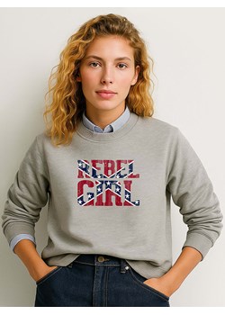WOOOP Bluza "Rebel girl" w kolorze szarym ze sklepu Limango Polska w kategorii Bluzy damskie - zdjęcie 188392026