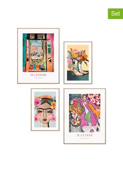 Orangewallz Druki artystyczne (4 szt.) "Happy Colours" w ramce ze sklepu Limango Polska w kategorii Obrazy - zdjęcie 188392439