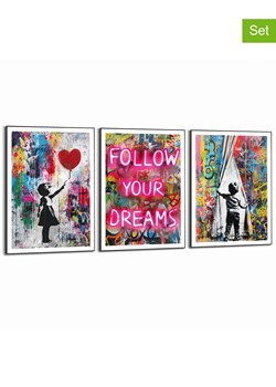 Orangewallz Druki artystyczne (3 szt.) "Streetart Compilation" w ramce ze sklepu Limango Polska w kategorii Obrazy - zdjęcie 188393917