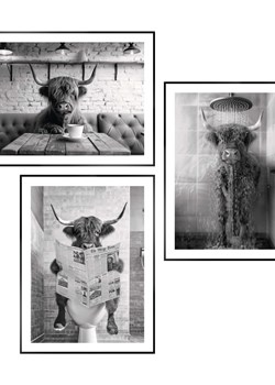 Orangewallz Druki artystyczne (3 szt.) "Highlander Water" w ramce ze sklepu Limango Polska w kategorii Obrazy - zdjęcie 188394027