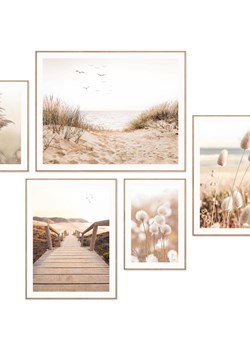 Orangewallz Druki artystyczne (5 szt.) "Serene Beach" w ramce ze sklepu Limango Polska w kategorii Obrazy - zdjęcie 188394047