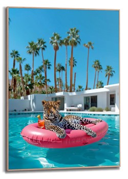 Orangewallz Druk artystyczny "Floating Leopard" w ramce ze sklepu Limango Polska w kategorii Obrazy - zdjęcie 188394237