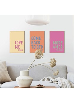 Orangewallz Druki artystyczne (3 szt.) "Real Love" w ramce ze sklepu Limango Polska w kategorii Obrazy - zdjęcie 188395616