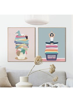 Orangewallz Druki artystyczne (2 szt.) "Laundry Set" w ramce ze sklepu Limango Polska w kategorii Obrazy - zdjęcie 188395666