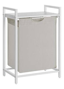 Songmics Kosz w kolorze jasnoszaro-białym na pranie - 50 x 72 x 33 cm ze sklepu Limango Polska w kategorii Akcesoria łazienkowe - zdjęcie 188396766