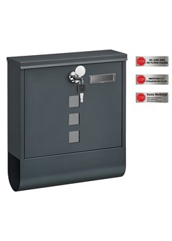 Songmics Skrzynka w kolorze szarym na listy - 30,8 x 33,8 x 10 cm ze sklepu Limango Polska w kategorii Akcesoria i przechowywanie - zdjęcie 188396816