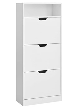 Songmics Regał w kolorze białym na buty - 60 x 139 x 24 cm ze sklepu Limango Polska w kategorii Szafy - zdjęcie 188396939