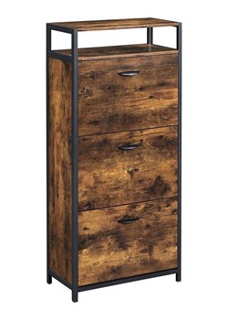 Songmics Regał w kolorze czarno-brązowym na buty - 60 x 130 x 30 cm ze sklepu Limango Polska w kategorii Szafy - zdjęcie 188396976