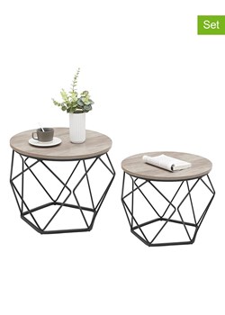 Songmics Stoliki (2 szt.) w kolorze jasnobrązowo-czarnym ze sklepu Limango Polska w kategorii Stoliki kawowe - zdjęcie 188397068