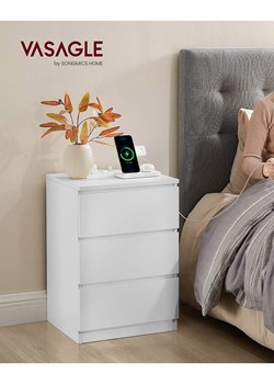 Songmics Szafka nocna w kolorze białym - 40 x 59 x 35 cm ze sklepu Limango Polska w kategorii Szafy - zdjęcie 188397086