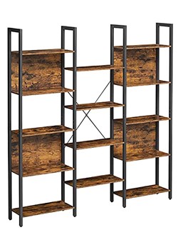 Songmics Regał stojący w kolorze brązowo-czarnym - 158 x 166 x 24 cm ze sklepu Limango Polska w kategorii Regały i witryny - zdjęcie 188397178