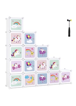 Songmics Regał stojący w kolorze białym ze wzorem - 123 x 123 x 31 cm ze sklepu Limango Polska w kategorii Regały i witryny - zdjęcie 188397267