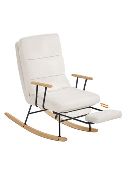 Songmics Fotel bujany w kolorze biało-jasnobrązowym - 67 x 100 x 48 cm ze sklepu Limango Polska w kategorii Meble - zdjęcie 188397365